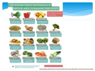 http://bodyunburdened.com/15-foods-that-naturally-detox-and-cleanse-the-body/
 