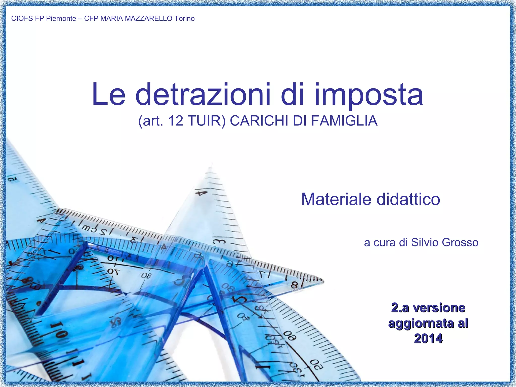 detrazioni art 12 carichi di famiglia