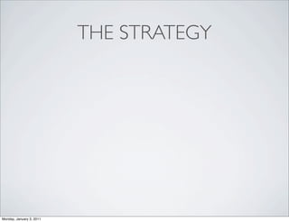 THE STRATEGY




Monday, January 3, 2011
 