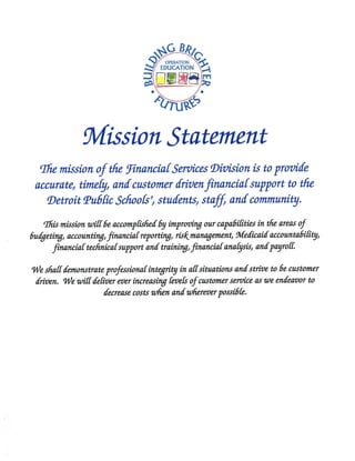 Detroit Public Schools Financial Services Division Code of Professional Ethics