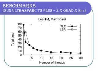 Benchmarks  (Sun UltraSPARC T2 Plus – 2 x Quad x 8 HT ) 