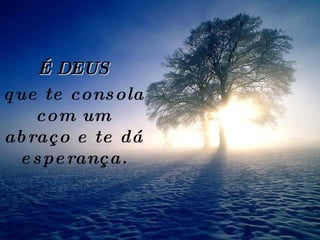 É DEUS que te consola com um abraço e te dá esperança. 