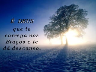 É  DEUS que te carrega nos Braços e te dá descanso. 