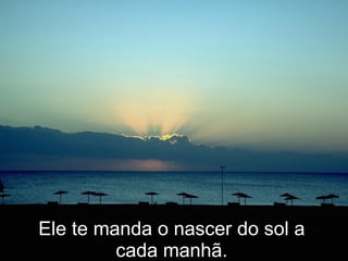 Ele te manda o nascer do sol a cada manhã. 