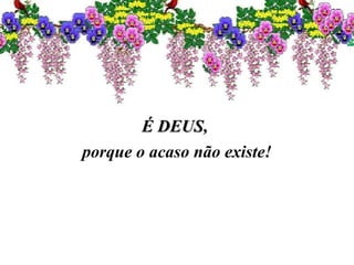 É DEUS,É DEUS,
porque o acaso não existe!
 
