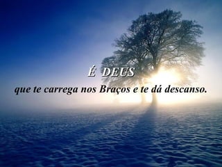É  DEUS que te carrega nos Braços e te dá descanso. 