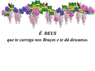 É  DEUS que te carrega nos Braços e te dá descanso. 