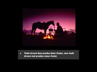•   Toda árvore boa produz bons frutos, mas toda
    árvore má produz maus frutos
 