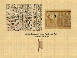 Hieróglifos cursivos no Papiro de Ani  ( Livro dos Mortos ) 