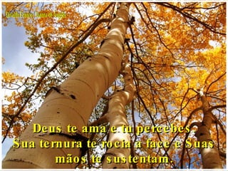 Divaldo Franco / Joanna de Ângelis Deus te ama e tu percebes. Sua ternura te rocia a face e Suas mãos te sustentam. 