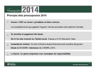 Deute català i pressupostos 2014