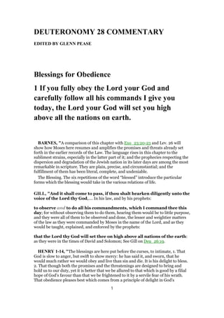 Deuteronomy 28 Commentary