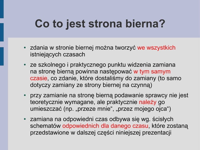 Strona bierna w języku niemieckim (Marcin Perliński) | PPT
