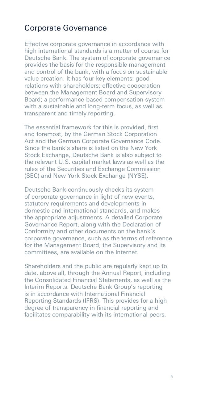 Deutsche Bank At A Glance