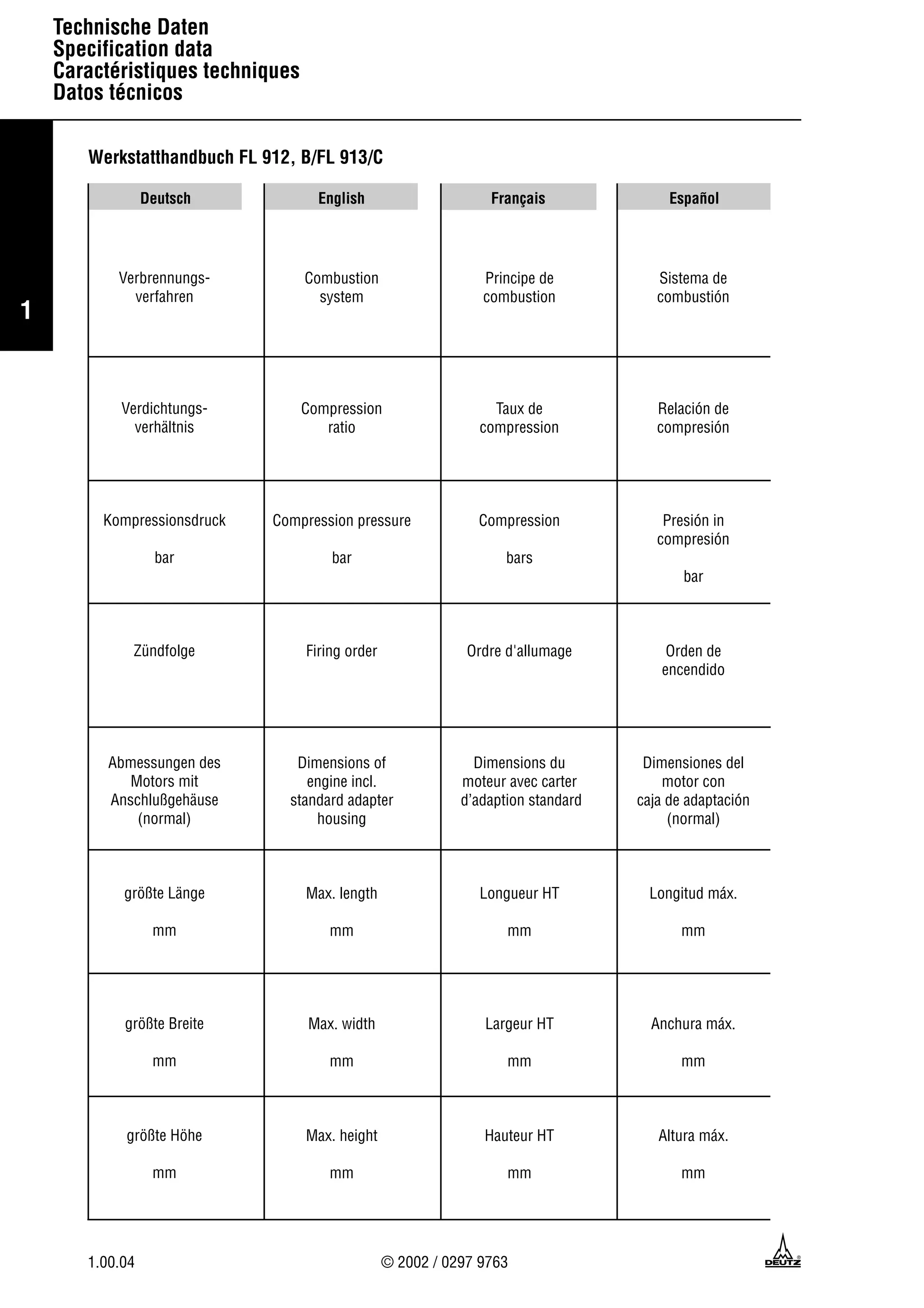 Deutz fahr 913 engine service repair manual