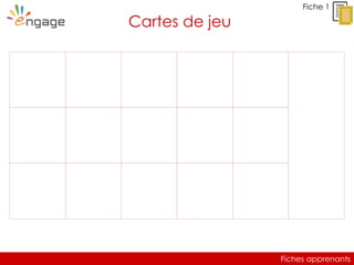 Fiches apprenants
Fiche 1
Cartes de jeu
 