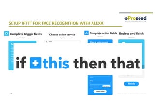 Copyright © 2018, eProseed and/or its affiliates. All rights reserved. | Confidential
SETUP IFTTT FOR FACE RECOGNITION WITH ALEXA
38
 