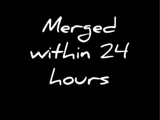 Merged
within 24
hours
 