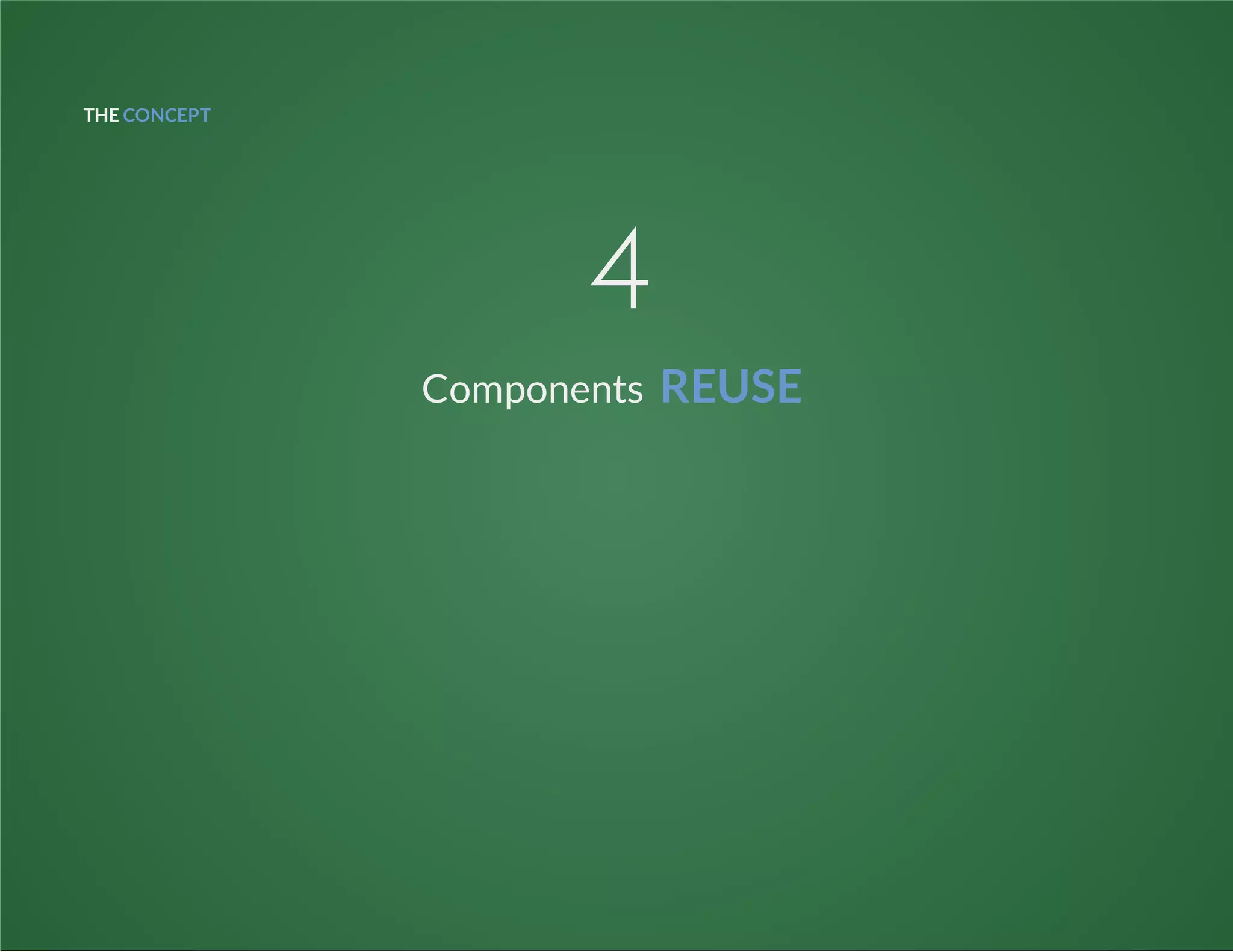 THE CONCEPT
4
Components REUSE
 