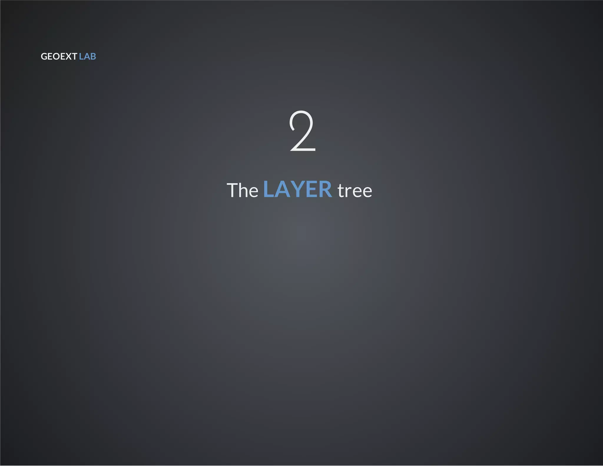 GEOEXT LAB
2
The LAYER tree
 