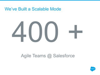 We’ve Built a Scalable Mode
400 +
Agile Teams @ Salesforce
 