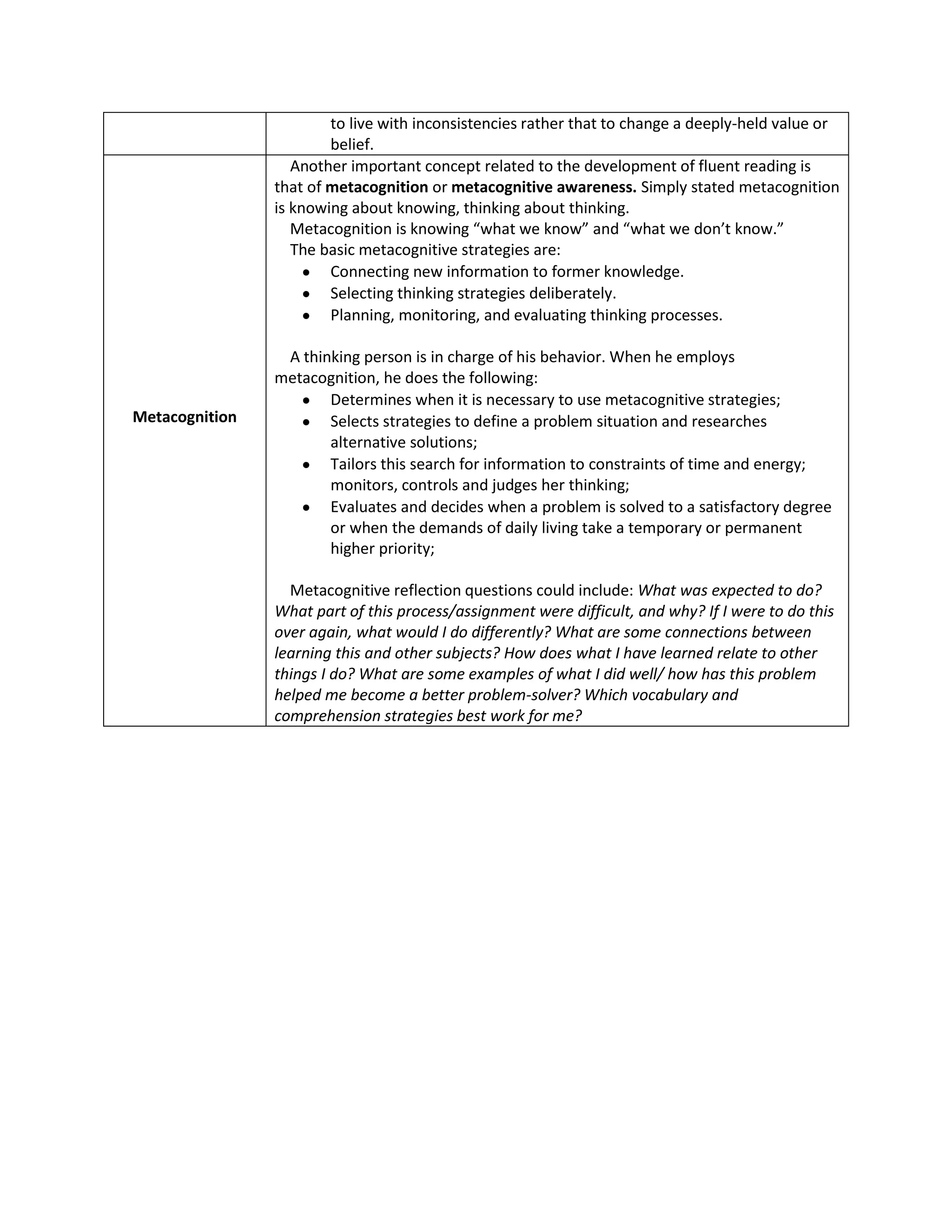comprehension and levels of comprehension