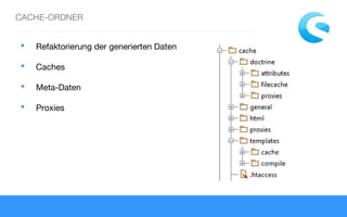 CACHE-ORDNER
 Refaktorierung der generierten Daten
 Caches
 Meta-Daten
 Proxies
 
