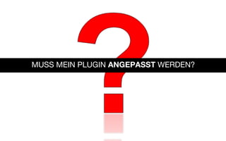 MUSS MEIN PLUGIN ANGEPASST WERDEN?
 
