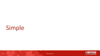 28 hbasecon.com
Simple
 