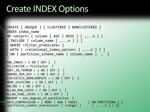 Dev Sql Indexing Strategies | PPT