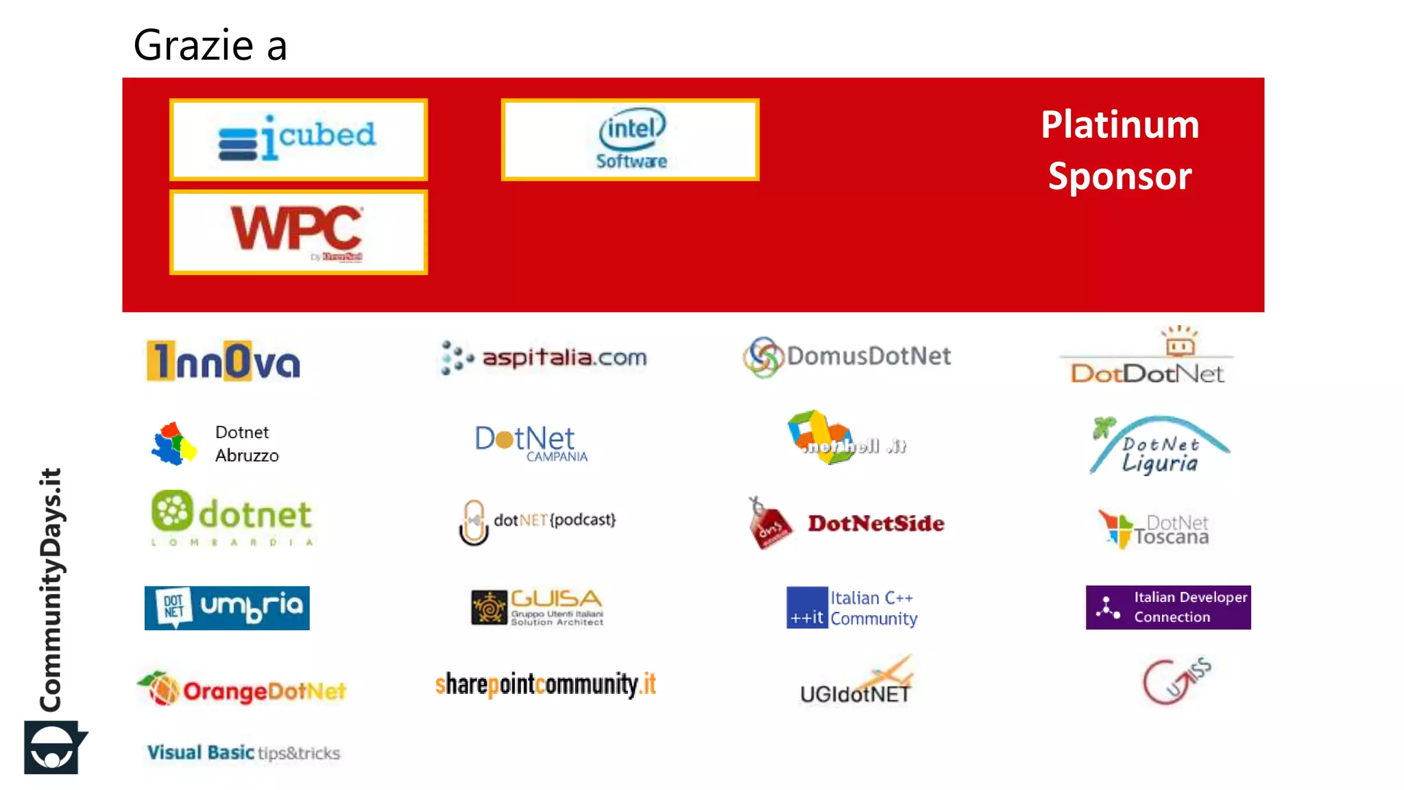 Grazie a Platinum Sponsor 