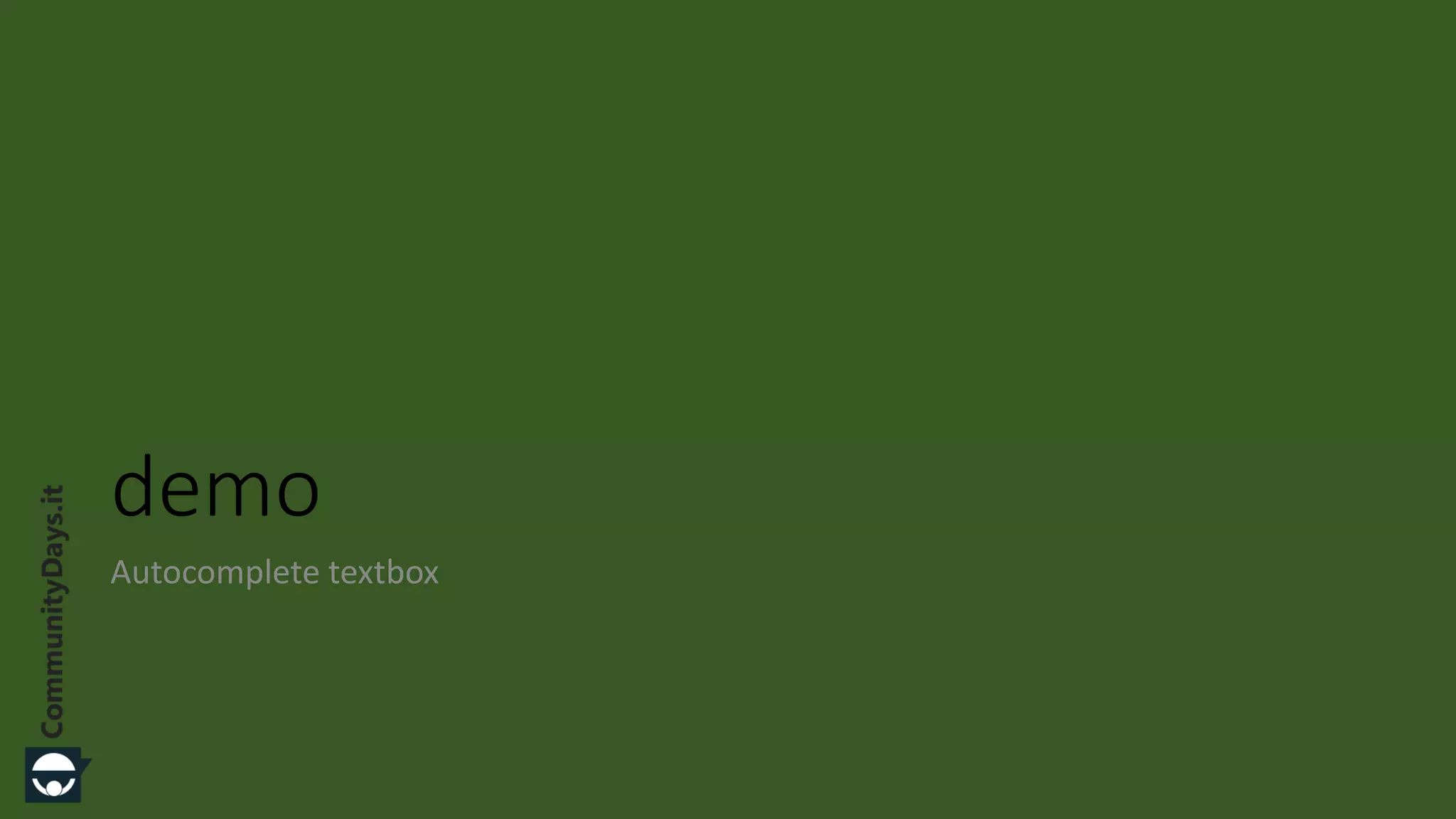 demo Autocomplete textbox 
