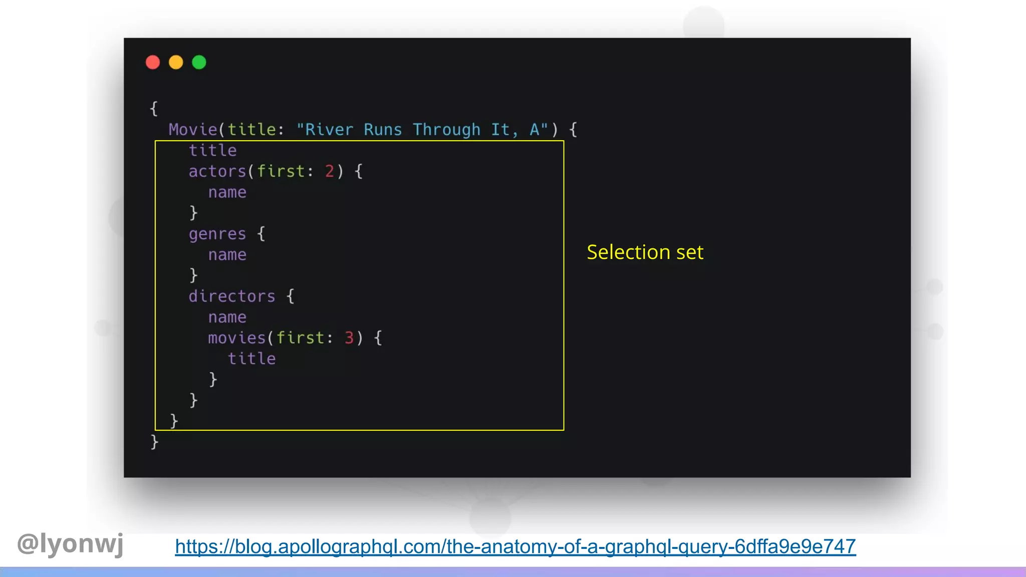 Selection set
@lyonwj https://blog.apollographql.com/the-anatomy-of-a-graphql-query-6dffa9e9e747
 