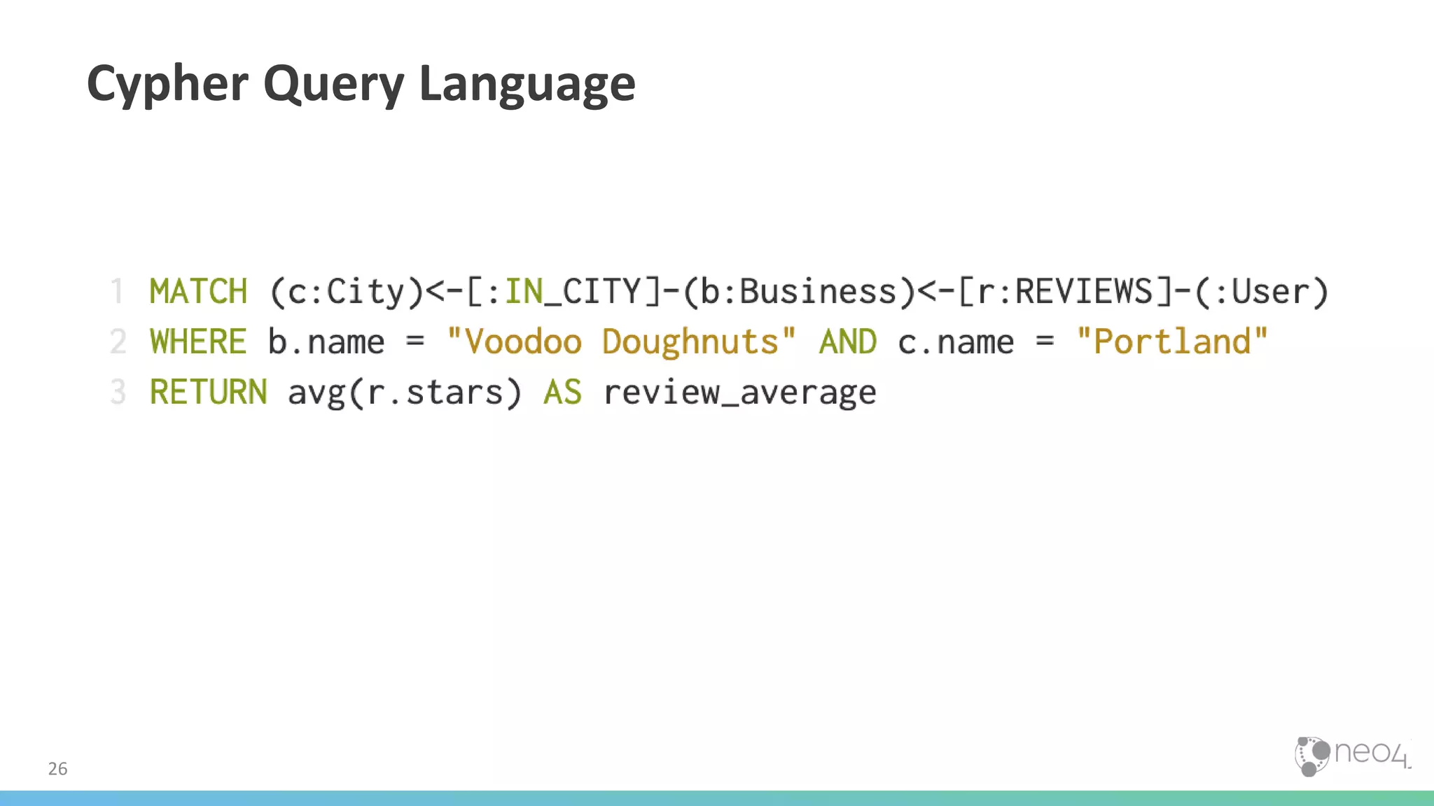26
Cypher Query Language
 