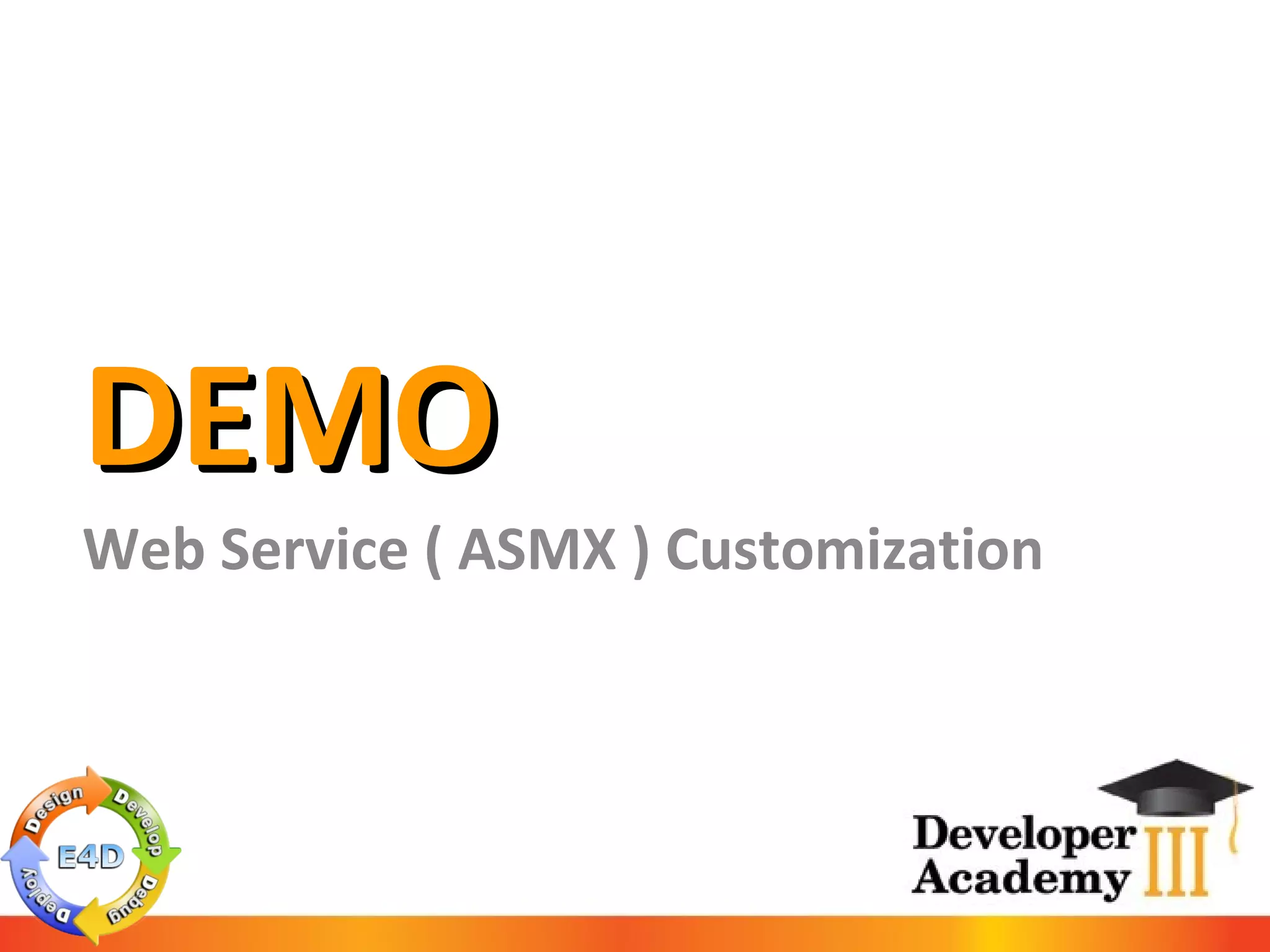DEMO Web Service ( ASMX ) Customization 