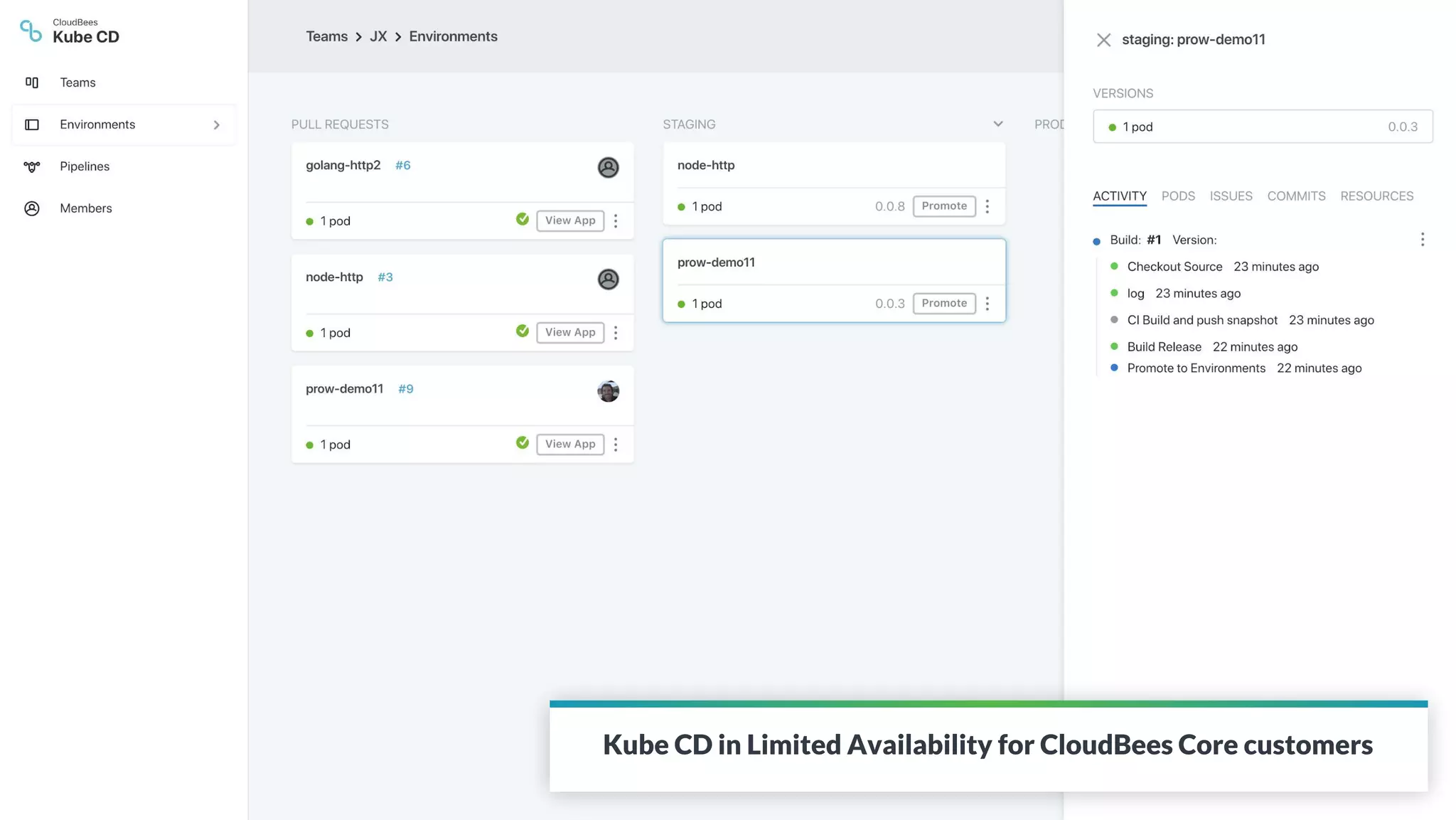 © 2018 CloudBees, Inc. All Rights Reserved. 27
Kube CD in Limited Availability for CloudBees Core customers
 