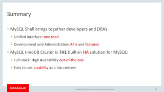 MySQL Shell: The DevOps Tool for MySQL | PDF