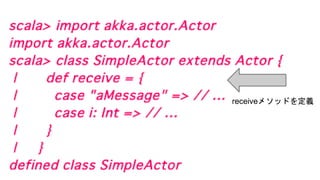 receiveメソッドを定義
 