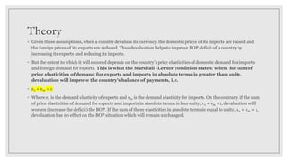 Devaluation Marshall Learner Approach
