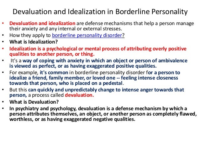 Devaluation And Idealization In Borderline Personality