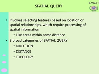 QUERY AND NETWORK ANALYSIS IN GIS | PPTX | Search | Internet