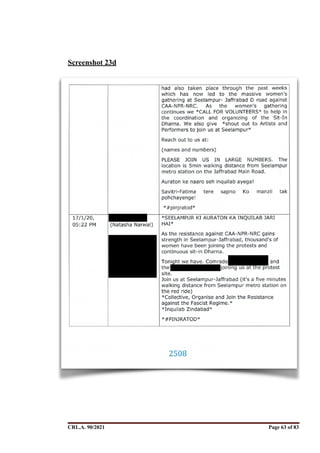 Screenshot 23d
CRL.A. 90/2021 Page ! of !
63 83
Signed By:SUNITA RAWAT
Location:
Signing Date:15.06.2021
10:30:51
Signature Not Verified
 