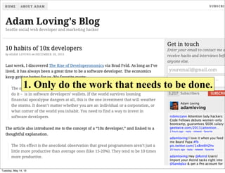 1. Only do the work that needs to be done.
Tuesday, May 14, 13
 