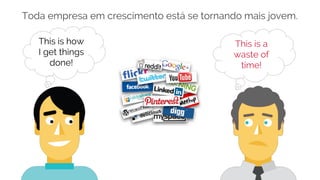 This is how
I get things
done!
This is a
waste of
time!
Toda empresa em crescimento está se tornando mais jovem.
 