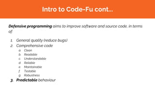 Code - Fu: Defensive Programming | PPT