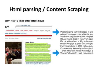 Html parsing / Content Scraping 
 
