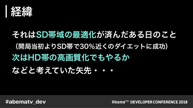 通信節約モードの品質確定プロセス Abematv Devcon 18 Trackb Session B8