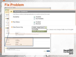 getId() IdUsers created using the UI are given a Data Source Key of SYSTEMSnapshot runs with a different DSK and controls the ROW_STATUS field of all Users with this DSK
