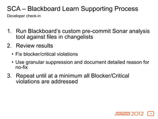 Blackboard DevCon 2012 - Ensuring Code Quality Slide 16