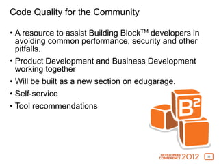Blackboard DevCon 2012 - Ensuring Code Quality